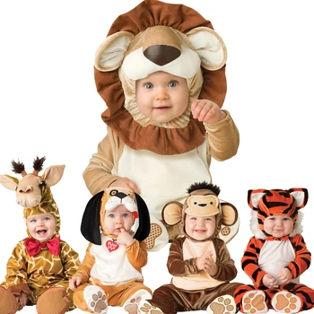  Baby Dojenčka Živali Romper Vlogo Igrajo Kostume Lev Obleko gor Obleko Halloween Kostum
