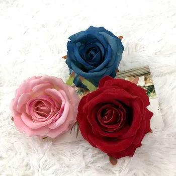  10Pcs 10 cm Multicolor Flanela Rose Cvet Glavo Diy Umetno Cvetje Steno Garland Materialov Poroko Dekor Šopek Vrtnic Glavo