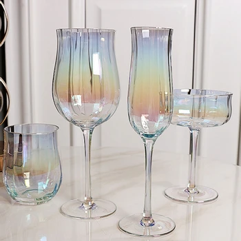  Barvita Tulipani Kozarcev Vina Pokal Navpični Trak, Kristalno Ognjeni Šampanjec Voda Pitna Svate Bar Doma Drinkware
