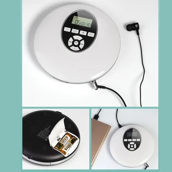 Krog Slog Prenosni CD-Predvajalnik Hi-fi Slušalke Glasbe Reproductor -CD Walkman, Discman Igralec Shockproof Lecteur -CD