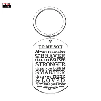  Moda Keychain Darila za Moj Sin, Hči Vedno Spomnite se, da Ste Pogumnejši Kot Verjamete Key Ring Družino Darila iz Oče Mama