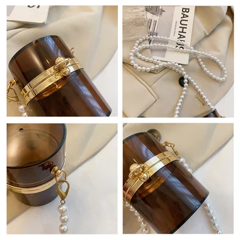  Akril Mini Crossbody Tote Box Vrečko 2021 Trendy Modni New Visoke kakovosti Ženske Oblikovalec Torbici Verige Ramenski Messenger Bag