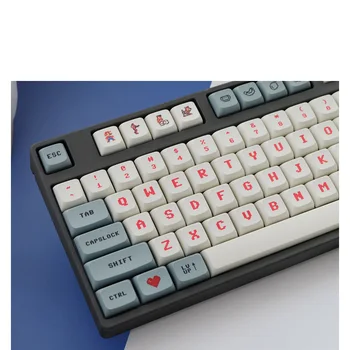  PBT MAC Keycaps letalo video igre rdeča in bela pralni Keycap Beli Retro Slogu XDA Profil Dye-Sub MechanicalKeyboard Keycap