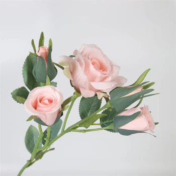 5 Glav Umetne Svile Rose Cvetje Šopek Za Domači Dnevni Sobi, Poročni Namizni Dekor Garland Ponaredek Rastlin Diy Valentine Accessor