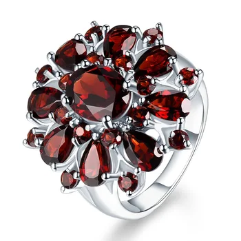  Foydjew Nove Vroče Prodaje Vdelan Šipek Ruby Obroči Žensk Evropske Ameriški Foll Diamond Utrla Vdelan Zaročni Prstan