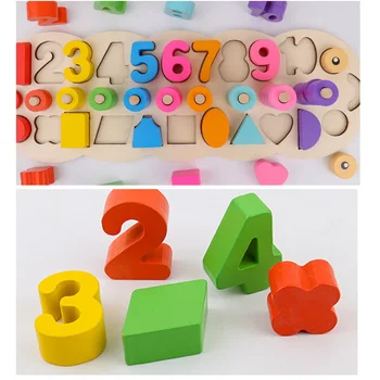  Montessori Izobraževalne Igrače, Lesene Igrače za Otroke Zgodnjega Učenja Geometrijske Oblike Spoznavanja Matematiko Tekmo učni Pripomočki