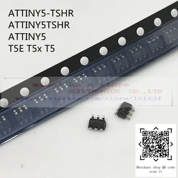  [10pcs]Novo izvirno; ATTINY5-TSHR ATTINY5TSHR ATTINY5 T5E T5x T5 SOT23-6 8-bitni AVR Mikrokrmilnik, 512B Flash, 6/8-pinski, ADC