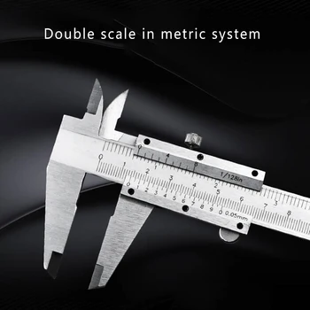  Kaliper 0-150mm/0-200mm Ogljikovega Jekla Vernier Kovinski Mikrometer Merilnik Milimetra Palcev Merjenje Orodje