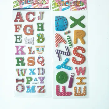  9 listov različnih srčkan digitalno abecedo 3D nalepke dnevnik PVC zabuhle nagrado otroci veliko kawaii število pismo nalepke za prenosnik