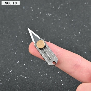  Medenina Mini Keychain Žepni Nož, Kompakten Zložljiv Zložljive Rezilo iz Nerjavečega Jekla, EOS Prostem Varnost Preživetje Orodje Ključ