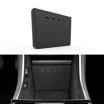  Tip C Polnjenje Pad Priključek Multi USB Hub 5 Vrat SSD Disk Avto Notranjosti sredinski Konzoli Kit Pribor Za Tesla Model 3 Y