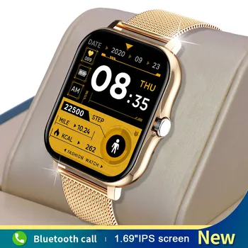  2021 Nove Pametne Gledajo Moški Ženske Bluetooth Klic Glasbe 1.69 Palčni Zaslon Polne Dotik Fitnes Tracker Po Meri Klic Pritisni In Smartwatch Moški