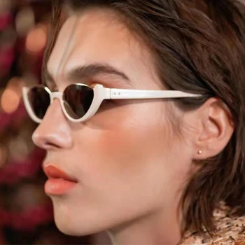  TAKO&EI Retro Cat Eye Ženske sončna Očala Modne blagovne Znamke Oblikovalec Šampanjec Vijolični Odtenki UV400 Moški Trendi sončna Očala