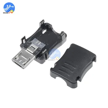  Visoka Kakovost 10pcs 5 Pin T Port Moški Micro USB Vtič v Vtičnico Contor + Plastični Pokrov za DIY Debelo
