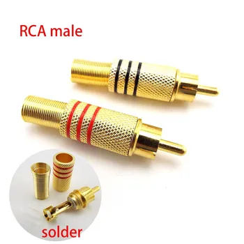  Pozlačeni RCA Priključki Moški Ženski Plug Adapter Spojka Tip za Avdio Kabel pretvornik (adapter) Video CCTV Kamere w1