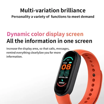  Original M6 Pametno Gledati Moški Ženske Športna Zapestnica Srčni Utrip Fitnes Sledenje Bluetooth Smartwatch Za Xiaomi Apple, Android