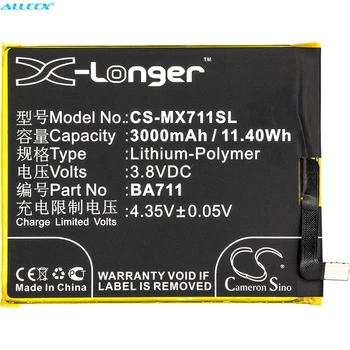  Cameron Kitajsko Baterijo 3000mAh BA711 za Meilan/MEIZU M6, M6 Dual SIM, M6 Dual SIM TD-LTE, Modra Čar 6, M711C, M711M, M711Q