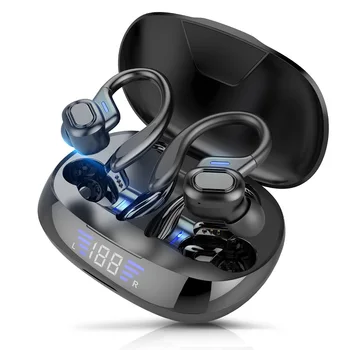  TWS Brezžične Slušalke Z Mikrofoni Šport Uho Kavelj LED Zaslon Bluetooth Slušalke HiFi Stereo Čepkov Vodotesne Slušalke