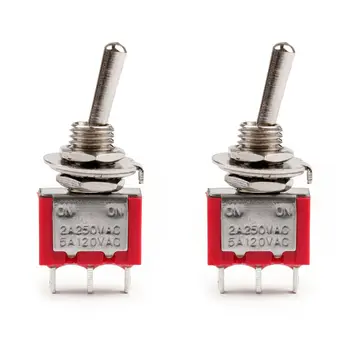  5pcs Rdeča Mini MTS-102 3-Pin SPDT O-O 5A 120VAC Miniaturni Preklop Stikala