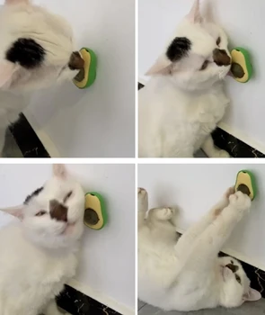  2 Kos Jjeza Igrača Spin Mint Žogo Avokado Catnip Žogo Mačka Self-hej, Mačka Žogo Čiščenje Zob Želodec Užitni Mačka Žogo Mačka Igrače za Hišne Potrebščine