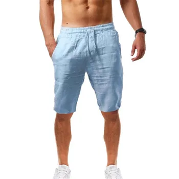  2021 Poletje Fitnes moške kratke Hlače nov slog moške priložnostne šport bombaž in lan udobno moda hlače jogging hlače moški