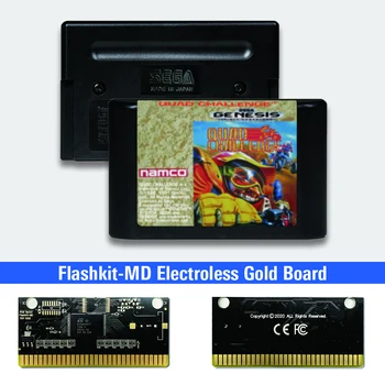  Quad Izziv - ZDA založbo Flashkit MD Electroless Zlato PCB Kartico Sega Genesis Megadrive Video Igra Konzola