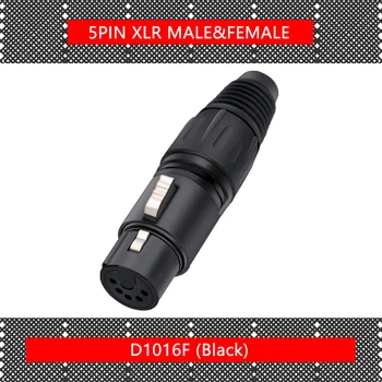  10pcs Črna/Srebrna XLR Audio Priključek za Kabel 5Pin Male plug MIC Kača Vtičnice za Mikrofon Kabel Električni vmesnik