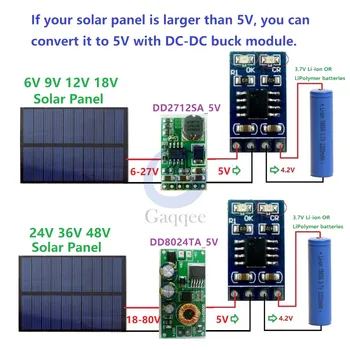  1A 4,2 V 3,7 V MPPT Solarni Krmilnik za Polnjenje 18650 Li-ionska Litij Baterija Polnilnik Modul SD05CRMA Sončne celice, Baterije Polnjenje