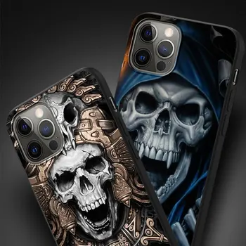  Grim Reaper Lobanje Primeru Mobilni Telefon Za iPhone 11 13 Pro Max 7 XR Mini 12 X 6 6S XS 5 5S SE 2020 8 Mehko Kritje TPU Lupini Coque