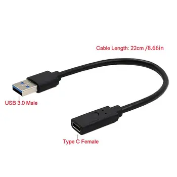  0.2 Metrov USB 3.1 Tip C Ženski USB 3.0 Moški Vmesnik Kabel USB-C Tip-Priključek Pretvornik Za Macbook
