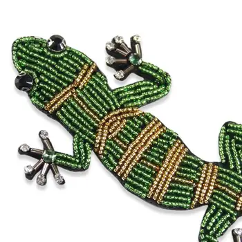  Risanka Zelena Gecko vezenje krpo Nalepke Živali Železa Na Obliži Za Oblačila DIY Dekor Krpo Obleko Pribor Torbe