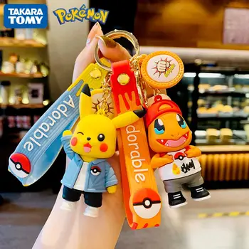  Tide Oblačila Original Pokémon Ustvarjalne Risank Anime Pikachu Telefon Primeru Avto Ključ Prenosni Kovinski Obesek Keychain Silikonski Igrače