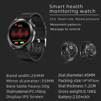  SEVERNI ROB Pametno Gledati Moške EKG Oximeter Šport Skladbo Smartwatch Bluetooth Razpis Za Android