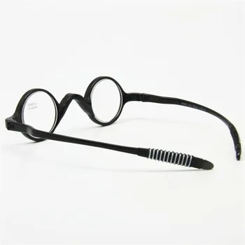  Klasične Retro Krog Okvir Obravnavi Očala, Prilagodljiv Žep Bralec, Geek Presbyopia Očala, +1.0 +3.5 priti s mehko primeru