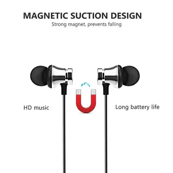  Brezžične Slušalke Bluetooth, združljiva z Magnetnim Slušalke Telefon Neckband Šport Čepkov Slušalke z Mikrofonom Za iPhone, Samsung Xiaomi