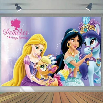  Disney Princess Party Kulise Rojstni dan Photozone Otrok Dekoracija Poroka Meri v Ozadju Dekoracije Stenske Dogodek Domov