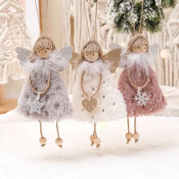  Lep Angel Doll Okraski za Božična Drevesa Visi Obeski za Xmas Tree Doma Navidad Božično zabavo, Dekoracija Avtomobila Okraski