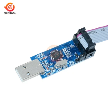  1Sets Modra USBASP 10 pin-do 6-pin adapter USBASP USBISP AVR Programatorja Modul USB ATMEGA8 ATMEGA128 ATtiny/LAHKO/PWM 10Pin Žice