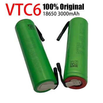  VTC6 3,7 V: 3000 mAh 18650 Li-ionska Baterija za Polnjenje VC18650VTC6 baterije + DIY Nikljeve plošče,