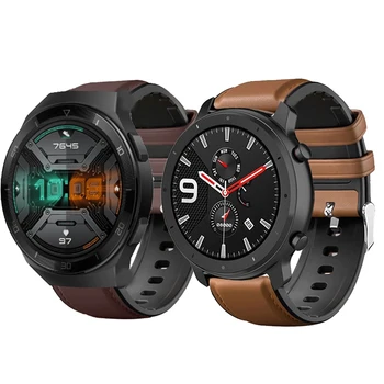  20 22 mm watch band za Huawei GT 2E / GT 2 GT2 46mm / Čast Magic 2 42mm 46mm zapestnica trak sillicone usnje Correa za GT2 E