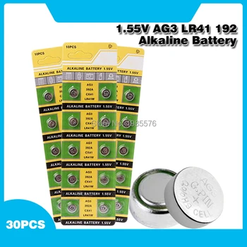  30pcs/paket AG3 LR41 392 Gumb Baterije SR41 192 Celic Kovanec Alkalne Baterije 1.55 V L736 384 SR41SW CX41 Za Gledanje Igrače, Daljinsko