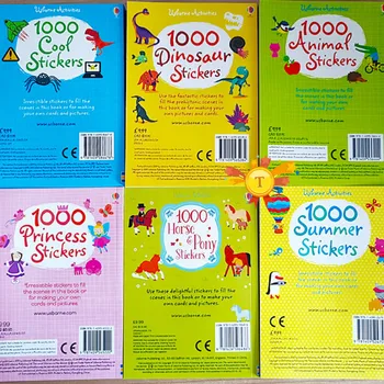  Otrok 1000 večkratno uporabo risanka nalepke/ Otroci baby živali/dinosaur/princesa/gibanje nalepke, knjige za kindergarden šole