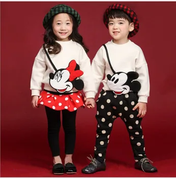  2022 moda risanka nastavite otrok v korejskem slogu luštna punca Minnie nahrbtnik obleka fant Mickey določa dekleta obleke otroci oblačila