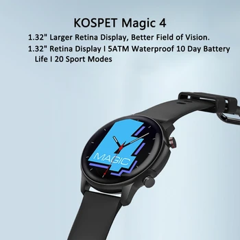  Kospet Čarobno 4 Šport Smartwatch Moški Ženske Krvni Tlak Spanja Monitor Fitnes Pedometer High Definition Bluetooth-Klic