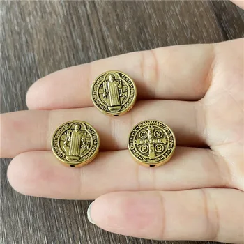  JunKang Zlitine rezin St. Benedikt medaljo Luknjo kroglice Saint exorcism povezani za nakit, izdelava DIY ogrlica, zapestnica accessorie
