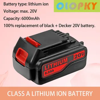  20V 6.0 ah lbx4020 baterija je primerna za Black & Decker 20V litij-akumulatorski električni vrtanje orodje lbxr20 lbxr20-ope lb20