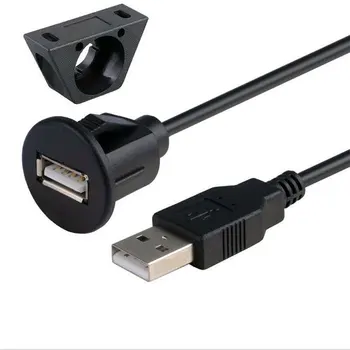  1 m / 2 m avto nadzorno ploščo za namestitev USB 2.0 moški-ženska vtičnico plošča podaljšek ena vrata USB2.0 ženski kabel
