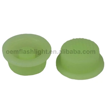  14 mm(D) x 8 mm(H) Silikonski Tailcaps - Svetlo Zelena Fluorescentna Luč (10 kosov)