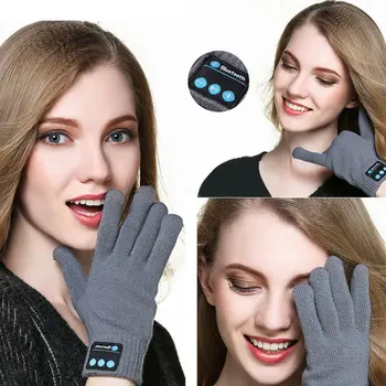 Bluetooth Rokavice Za Ženske, Moške Zimske Plesti Toplo Palčniki Klic Govorimo Zaslon Rokavice Mobilni Telefon Pad