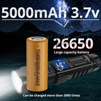  MINI Super Svetla XHP90 najmočnejših Polnilna Svetilka LED Lov Ročno Svetilko USB Baklo 26650 5000mAH Zoom USB XPE Lučka